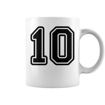Jersey 10 Black Sports Team Jersey Number 10 Coffee Mug - Thegiftio UK