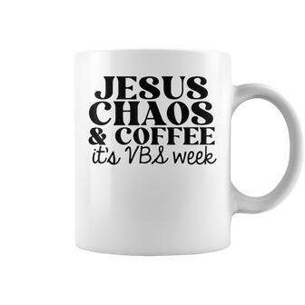 Jesus Chaos And Coffee Vbs 2023 Gifts For Coffee Lovers Funny Gifts Coffee Mug | Mazezy