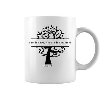 John 155 I Am The Vine Christian Faith Bible Tree Branches Faith Funny Gifts Coffee Mug | Mazezy