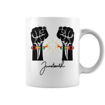 Junenth Breaking Chains Black Freedom 1865 - African Coffee Mug - Seseable