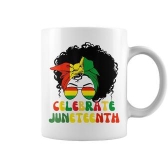 Junenth Celebrate 1865 Black History Messy Bun Women Coffee Mug | Mazezy