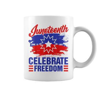 Junenth Celebrate Freedom Red White Blue Free Black Slave Coffee Mug | Mazezy