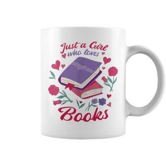 Just A Girl Who Loves Books Book Lovers And Bookworm Coffee Mug | Mazezy