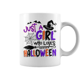Just A Girl Who Loves Halloween Halloween Costume Coffee Mug - Monsterry UK