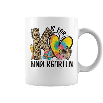 K Is For Kindergarten Teacher Leopard Heart Back To School Coffee Mug | Mazezy