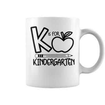 K Is For Kindergarten Apple Kinder Teacher Back To School Coffee Mug - Seseable