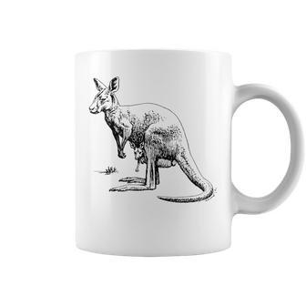 Kangaroo Graphic Marsupial Australian Animals Coffee Mug | Mazezy