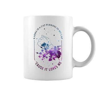 Karma Is A Cat Funny Cat Lazy Cat Coffee Mug - Thegiftio UK