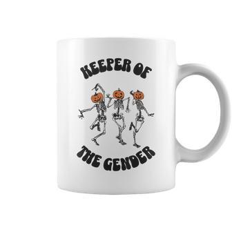 Keeper Of The Gender Dancing Skeleton Halloween Pumpkin Coffee Mug - Seseable