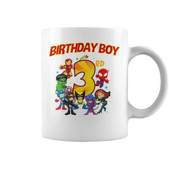 Kids 3Rd Third Birthday Boy Superhero Super Hero Party Coffee Mug - Monsterry