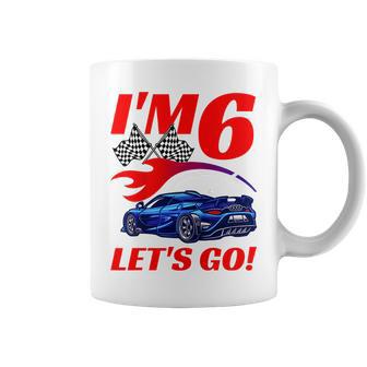 Kids 6 Year Old 6Th Racing Racecar Birthday Party Boys Girls Coffee Mug - Monsterry