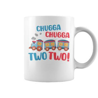 Kids Birthday 2 Year Old Gifts Chugga Two Two Party Theme Trains Coffee Mug - Seseable