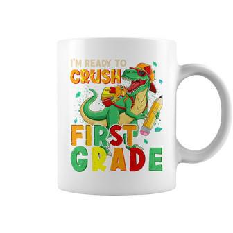 Kids Im Ready To Crush First Grade Back To School Dinosaur Coffee Mug - Seseable