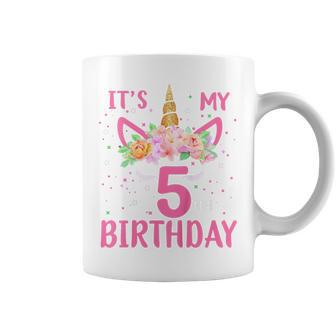 Kids Its My 5Th Birthday Unicorn Lover Kid 5 Years Old Birthday Coffee Mug | Mazezy AU