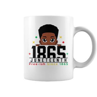 Kids Junenth Celebrating 1865 Black Boy Kids Toddlers Coffee Mug | Mazezy CA