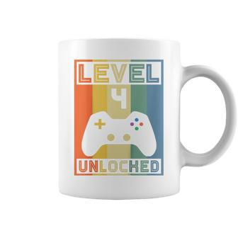 Kids Level 4 Unlocked - Video Gamer - 14Th Birthday Gaming Gift Coffee Mug | Mazezy