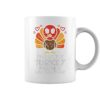 Kids Little Turkey Will Be Big Brother Pregnancy Thanksgiving Coffee Mug | Mazezy