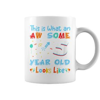 Kids This Is What An Awesome 5 Year Old Looks Like 5Th Birthday Coffee Mug | Mazezy