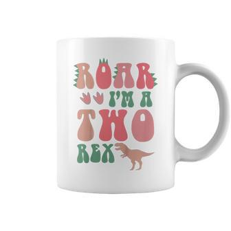 Kids Two Rex Birthday Outfit Girl Dinosaur T-Rex 2 Year Old 2Nd Coffee Mug - Seseable