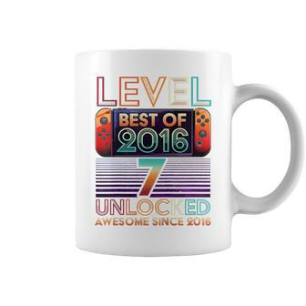 Kids Vintage 7Th Birthday Unlocked Level 7 Game Controller Boys Coffee Mug | Mazezy AU