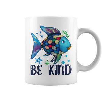 Be Kind Rainbow Fish Teacher Life Back To School Teaching Coffee Mug - Monsterry DE
