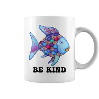 Be Kind Rainbow Fish Teacher Life Teaching Back To School Coffee Mug - Seseable