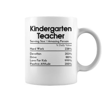 Kindergarten Teacher Nutrition Facts Teachers Funny Gift Coffee Mug | Mazezy