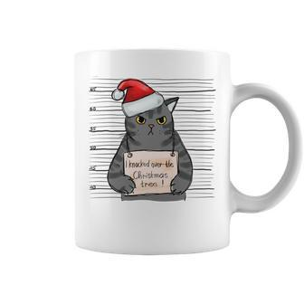 I Knocked Over The Christmas Tree Fat Cat Shot Coffee Mug | Mazezy AU