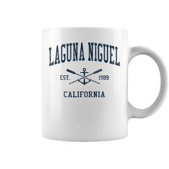 Laguna Niguel Ca Vintage Navy Crossed Oars & Boat Anchor Coffee Mug | Mazezy