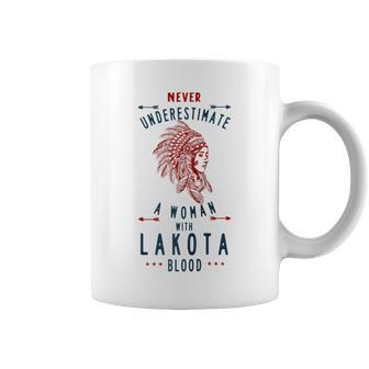Lakota Native American Indian Woman Never Underestimate Coffee Mug - Seseable