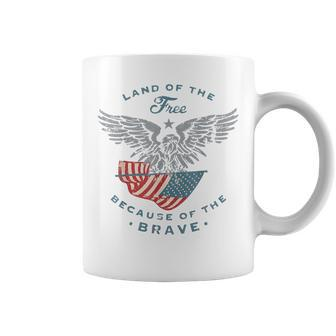 Land Of The Free America Eagle 4Th Of July Gifts Men Women Coffee Mug | Mazezy