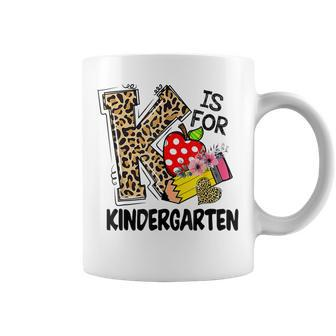 Leopard K Is For Kindergarten Teacher Student Back To School Coffee Mug - Thegiftio UK