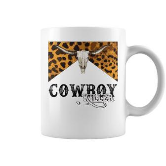 Leopard Rodeo Cowboy Western Bull Skull Killer Cowhide Rodeo Funny Gifts Coffee Mug | Mazezy