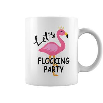 Lets Flocking Party Matching Flamingo Bachelorette Party Coffee Mug | Mazezy