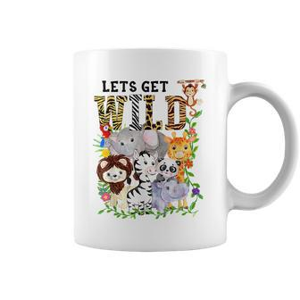 Lets Get Wild Zoo Animals Safari Party A Day At The Zoo Coffee Mug | Mazezy