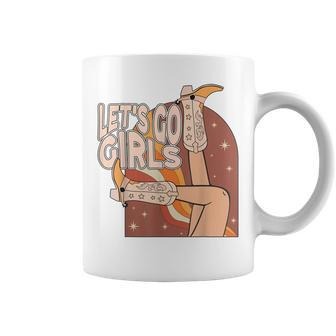 Lets Go Girls Cowgirl Boots Country Bachelorette Party Coffee Mug | Mazezy