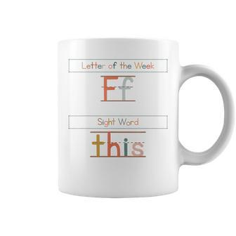 The Letter Of The Week F Sight Word This Retro Teacher Coffee Mug - Thegiftio UK