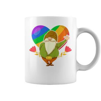 Lgbt Pride Nordic Gnome Rainbow Flag Heart Garden Gnome Coffee Mug | Mazezy