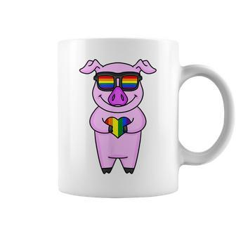 Lgbt Supporter Pig Rainbow Gay Pride - Lgbt Heart Animal Coffee Mug | Mazezy