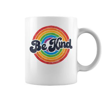Lgbtq Be Kind Gay Pride Lgbt Ally Rainbow Flag Retro Vintage Coffee Mug | Mazezy CA
