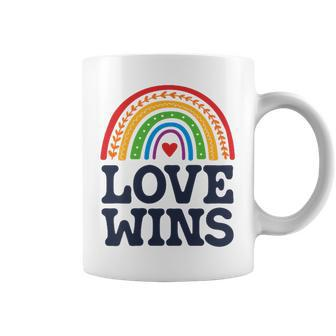 Lgbtq Love Wins Pocket Gay Pride Lgbt Ally Rainbow Vintage Coffee Mug | Mazezy