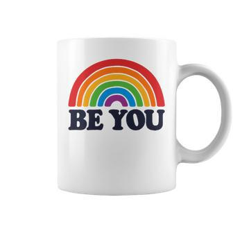 Lgbtq Be You Pocket Gay Pride Lgbt Ally Rainbow Flag Vintage Coffee Mug | Mazezy
