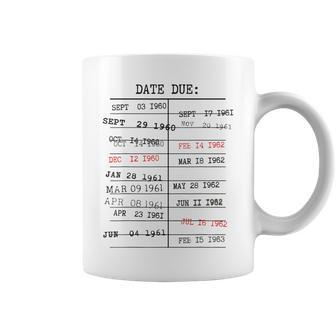 Library Stamp Due Date Librarian Reading Book Lover Bookish Reading Funny Designs Funny Gifts Coffee Mug | Mazezy