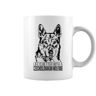Life Is Better Czechoslovakian Wolfdog Dog Mom Dog Coffee Mug | Mazezy DE