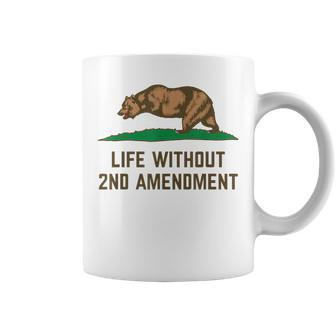 Life Without 2Nd Amendment Missing Bear Arms California Flag Coffee Mug | Mazezy