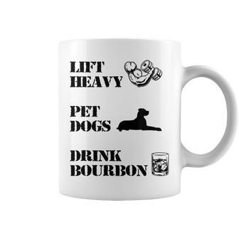 Lift Heavy Pet Dogs Drink Bourbon Coffee Mug - Monsterry