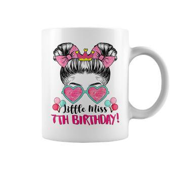 Little Miss 7Th Birthday Donut Girls Birthday 7 Years Old Coffee Mug - Seseable