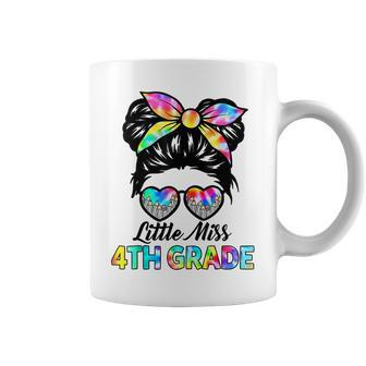 Little Miss Fourth 4Th Grade Girls Messy Bun Back To School Coffee Mug - Seseable