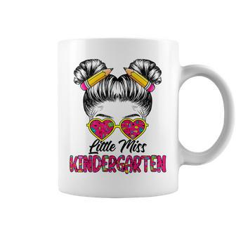 Little Miss Kindergarten Back To School Messy Bun Girls Coffee Mug - Seseable