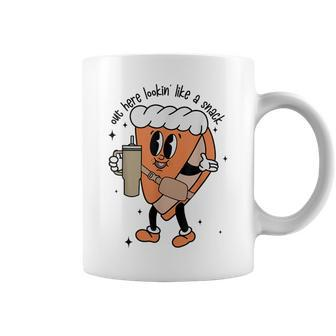 Out Here Lookin Like A Snack Pumpkin Pie Thanksgiving Retro Coffee Mug | Mazezy